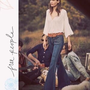 Free People Stella Blue Flare Jeans